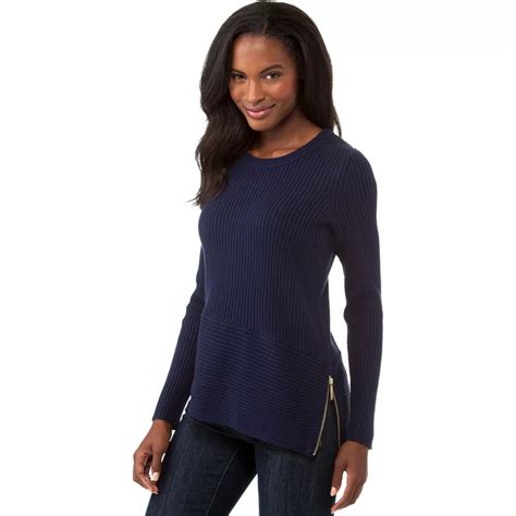 Michael Kors Asymmetric Hem Side Zip Sweater 